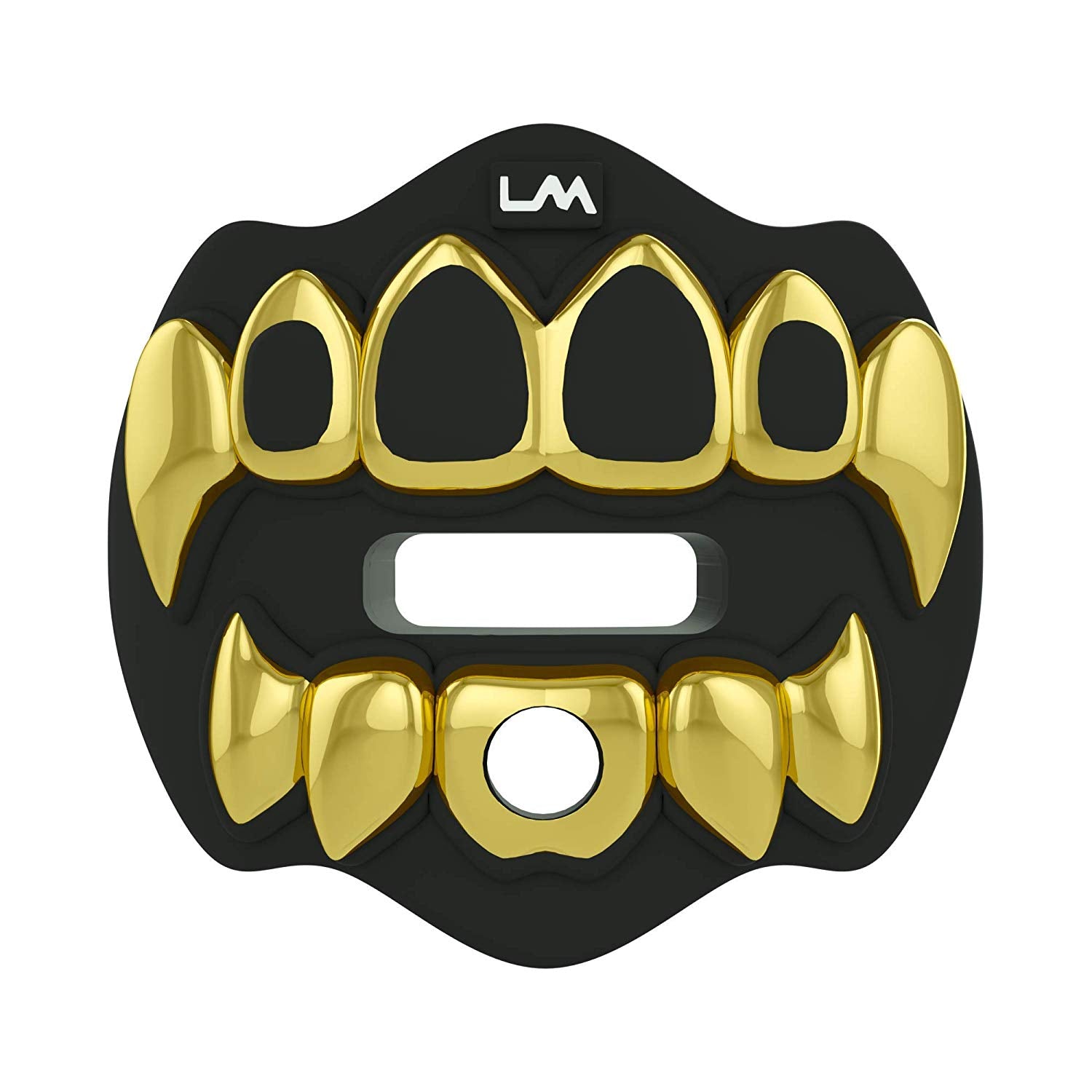 3D Chrome Grillz Mouthpiece, Gold/Black