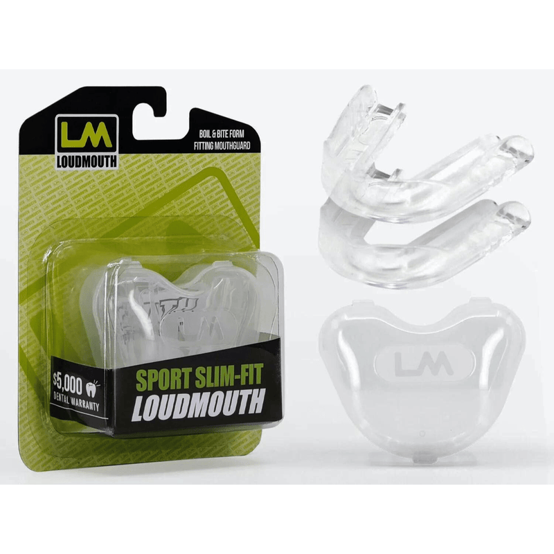 Load image into Gallery viewer, CLEAR SLIM BOIL & BITE - All Sport Mouthguard (2 pack) - LOUDMOUTHGUARDS