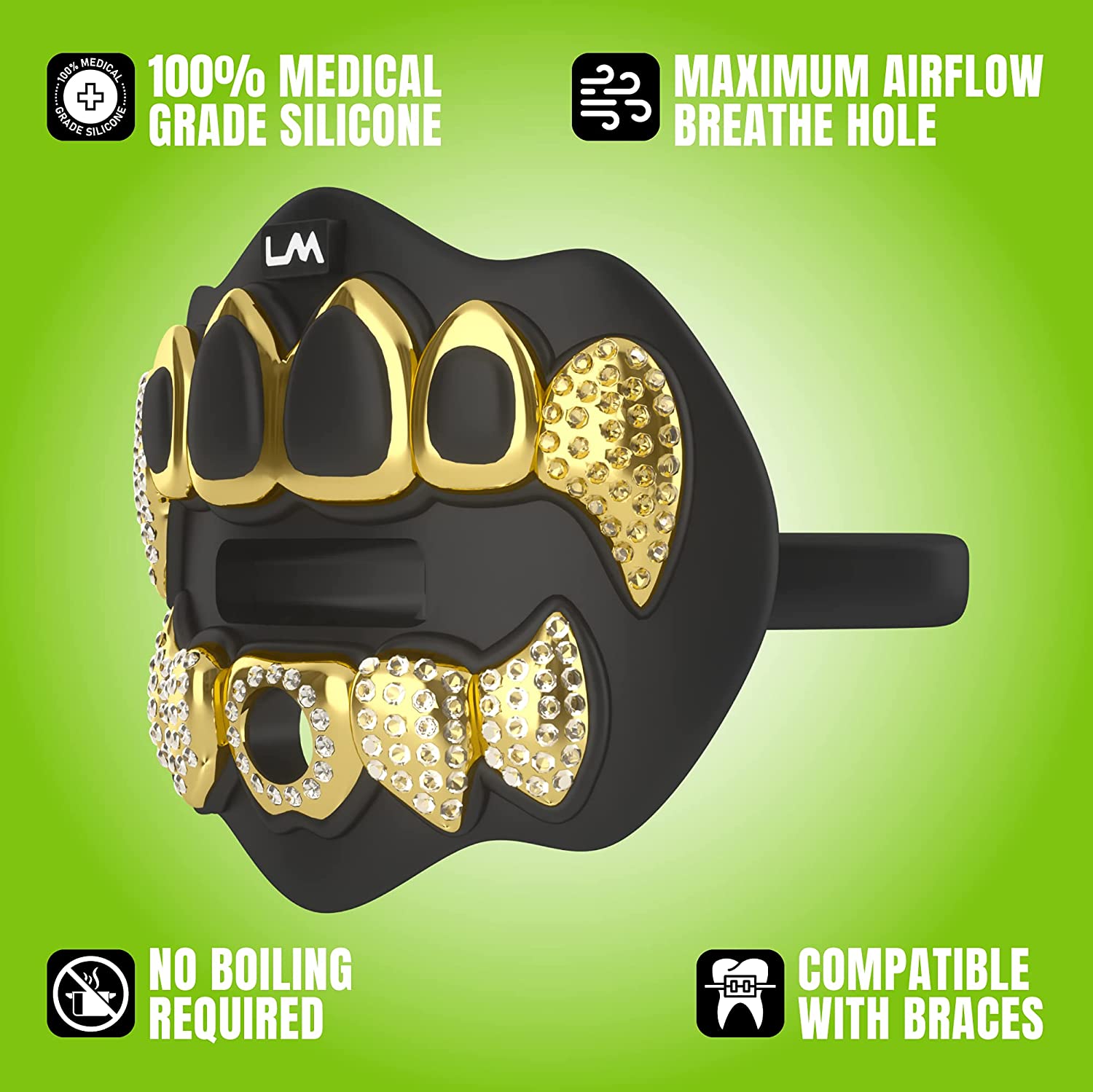 3D GRILLZ BLING Lip Protector Mouthguard LOUDMOUTHGUARDS