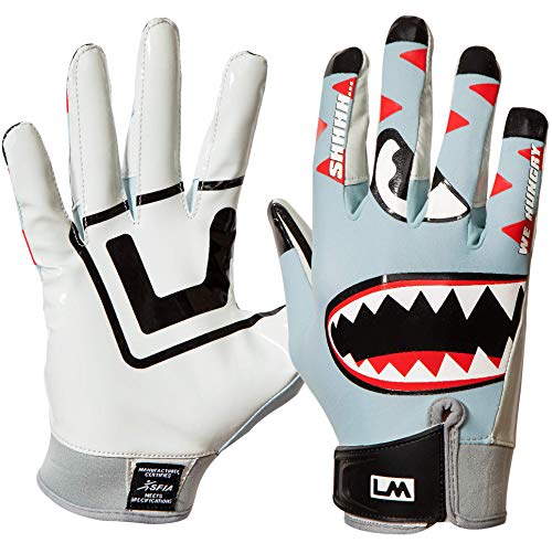 Grey store football gloves